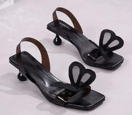Black Bow Heels