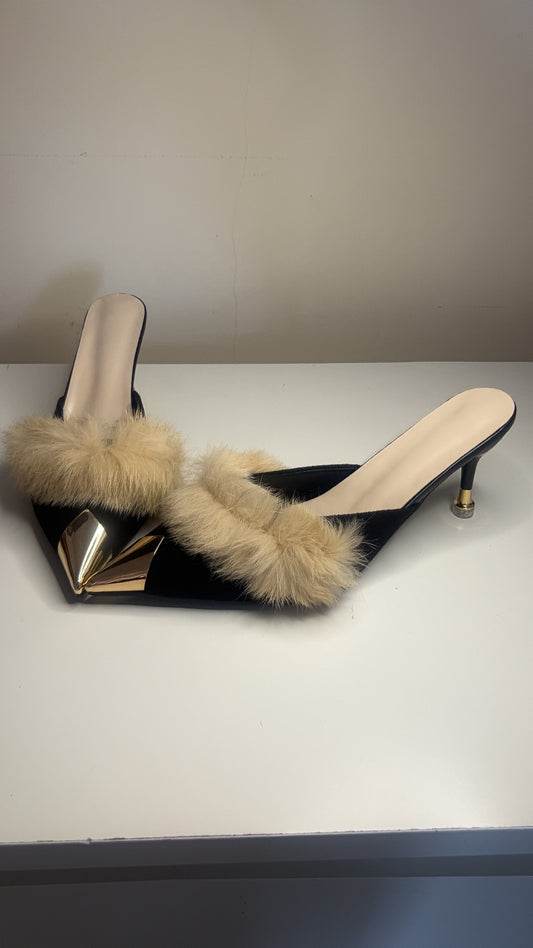 Chic Shearling Heels